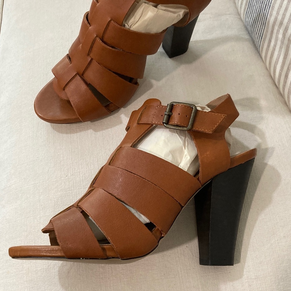 Steve Madden Brown Strappy Block Heels